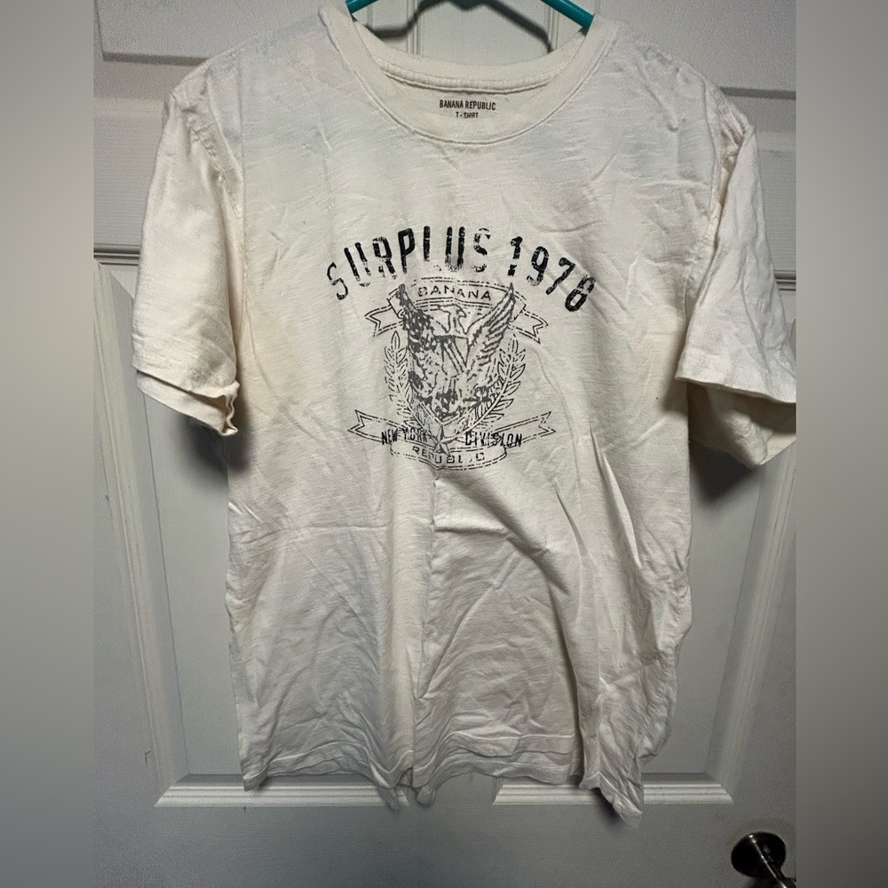 Banana Republic Off-White Graphic Tee for Men